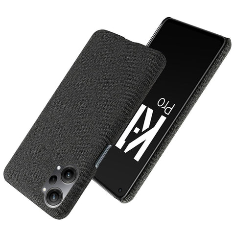 For Oppo K10 Pro 5G Anti-dust Mobile Phone Case Shell Solid Color Hard PC+Cloth Phone Cover