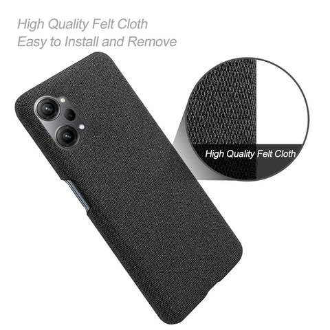 For Oppo K10 Pro 5G Anti-dust Mobile Phone Case Shell Solid Color Hard PC+Cloth Phone Cover