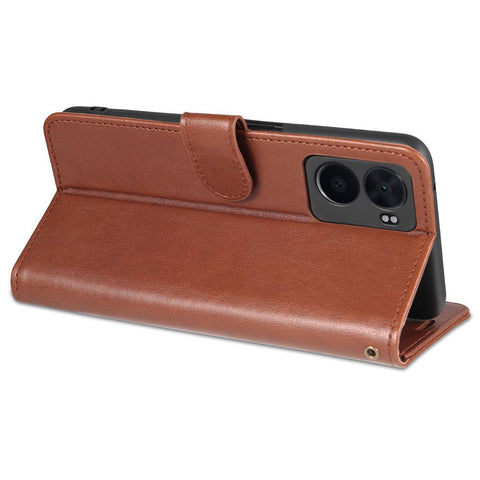 AZNS For Oppo A57 (2022) 5G / A77 5G / OnePlus Nord N300 5G Textured PU Leather Stand Flip Cover Magnetic Closure Shockproof Protective Wallet Case
