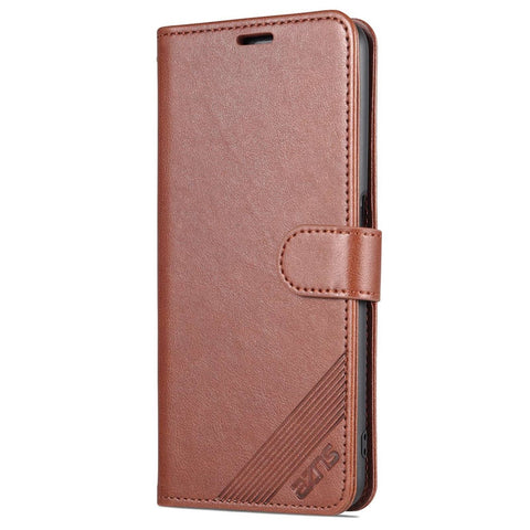 AZNS For Oppo A57 (2022) 5G / A77 5G / OnePlus Nord N300 5G Textured PU Leather Stand Flip Cover Magnetic Closure Shockproof Protective Wallet Case
