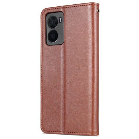 AZNS For Oppo A57 (2022) 5G / A77 5G / OnePlus Nord N300 5G Textured PU Leather Stand Flip Cover Magnetic Closure Shockproof Protective Wallet Case