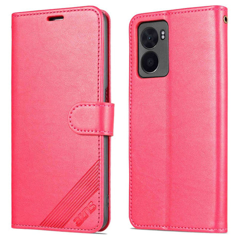 AZNS For Oppo A57 (2022) 5G / A77 5G / OnePlus Nord N300 5G Textured PU Leather Stand Flip Cover Magnetic Closure Shockproof Protective Wallet Case