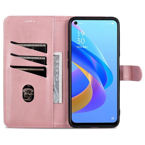 AZNS For Oppo A57 (2022) 5G / A77 5G / OnePlus Nord N300 5G PU Leather Folio Case Stand Shockproof TPU Inner Shell Wallet Flip Phone Cover