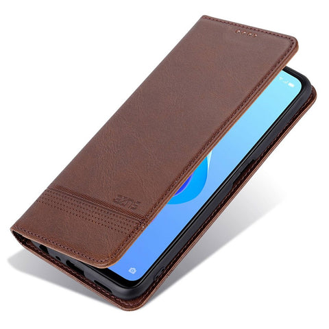AZNS For Oppo A57 (2022) 5G / A77 5G / OnePlus Nord N300 5G PU Leather Wallet Flip Cover Hidden Magnetic Absorption Stand Folio Phone Case