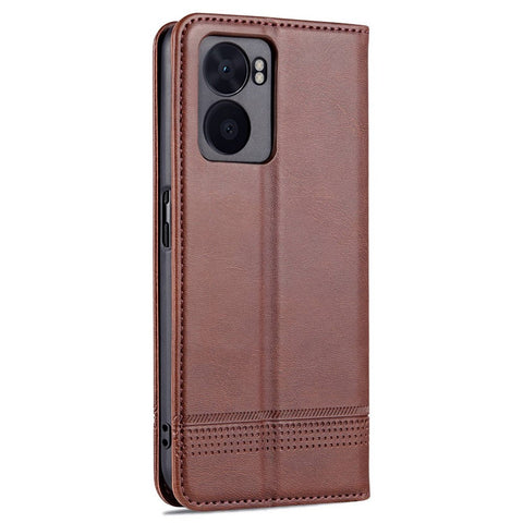 AZNS For Oppo A57 (2022) 5G / A77 5G / OnePlus Nord N300 5G PU Leather Wallet Flip Cover Hidden Magnetic Absorption Stand Folio Phone Case