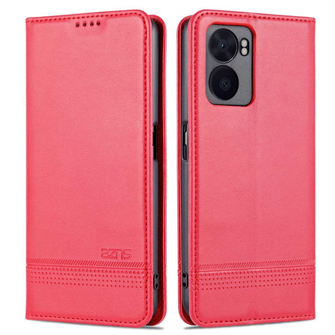 AZNS For Oppo A57 (2022) 5G / A77 5G / OnePlus Nord N300 5G PU Leather Wallet Flip Cover Hidden Magnetic Absorption Stand Folio Phone Case