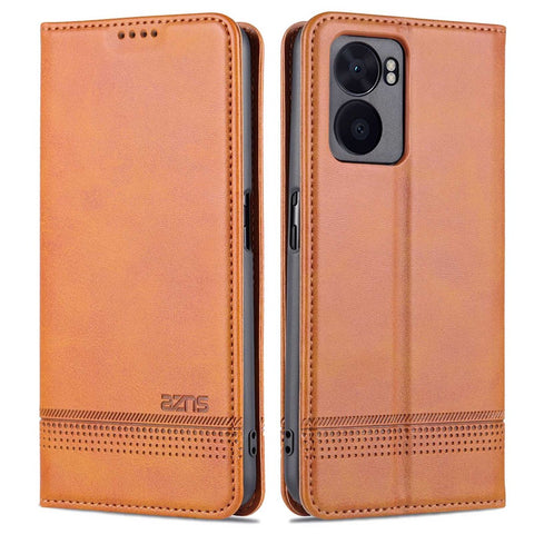 AZNS For Oppo A57 (2022) 5G / A77 5G / OnePlus Nord N300 5G PU Leather Wallet Flip Cover Hidden Magnetic Absorption Stand Folio Phone Case