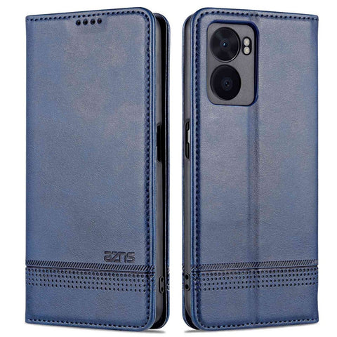 AZNS For Oppo A57 (2022) 5G / A77 5G / OnePlus Nord N300 5G PU Leather Wallet Flip Cover Hidden Magnetic Absorption Stand Folio Phone Case