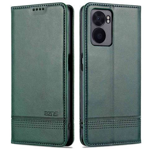 AZNS For Oppo A57 (2022) 5G / A77 5G / OnePlus Nord N300 5G PU Leather Wallet Flip Cover Hidden Magnetic Absorption Stand Folio Phone Case