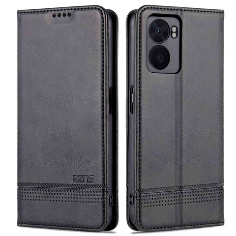 AZNS For Oppo A57 (2022) 5G / A77 5G / OnePlus Nord N300 5G PU Leather Wallet Flip Cover Hidden Magnetic Absorption Stand Folio Phone Case