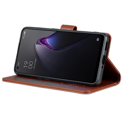 AZNS For Oppo Reno8 5G (Global Version) / Oppo Reno8 5G Anti-scratch Textured PU Leather Stand Flip Cover Magnetic Closure Shockproof Protective Wallet Case