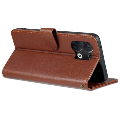 AZNS For Oppo Reno8 5G (Global Version) / Oppo Reno8 5G Anti-scratch Textured PU Leather Stand Flip Cover Magnetic Closure Shockproof Protective Wallet Case
