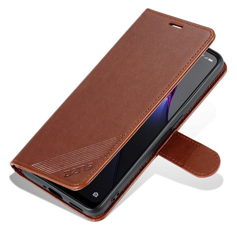 AZNS For Oppo Reno8 5G (Global Version) / Oppo Reno8 5G Anti-scratch Textured PU Leather Stand Flip Cover Magnetic Closure Shockproof Protective Wallet Case