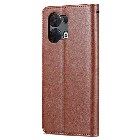 AZNS For Oppo Reno8 5G (Global Version) / Oppo Reno8 5G Anti-scratch Textured PU Leather Stand Flip Cover Magnetic Closure Shockproof Protective Wallet Case