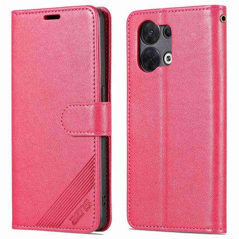 AZNS For Oppo Reno8 5G (Global Version) / Oppo Reno8 5G Anti-scratch Textured PU Leather Stand Flip Cover Magnetic Closure Shockproof Protective Wallet Case