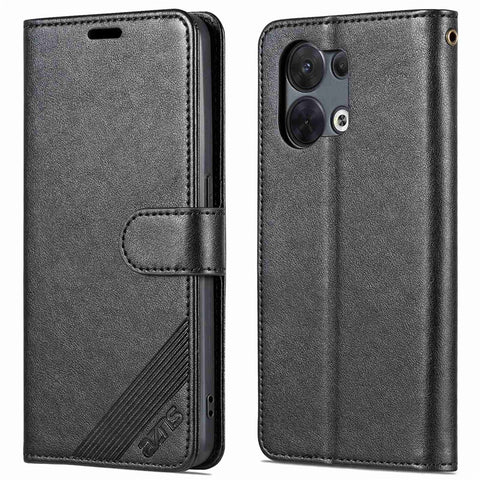 AZNS For Oppo Reno8 5G (Global Version) / Oppo Reno8 5G Anti-scratch Textured PU Leather Stand Flip Cover Magnetic Closure Shockproof Protective Wallet Case