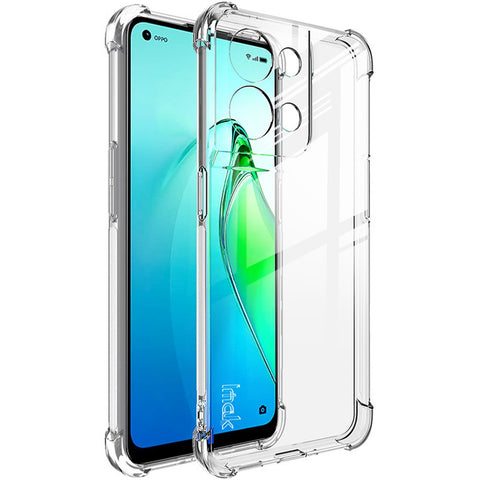 IMAK for Oppo Reno8 5G / Reno8 5G (Global Version) Soft TPU Case Shock-Absorbing Four-Corner Airbag Protection Clear Anti-fall Cellphone Cover with Screen Protector