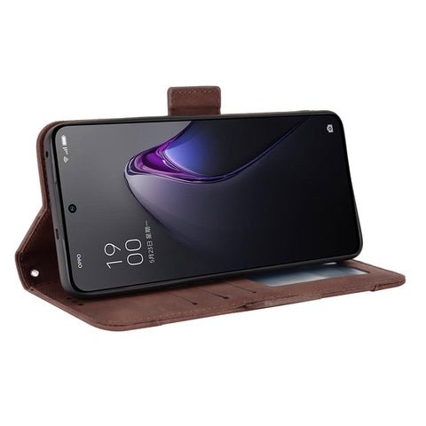 For Oppo Reno8 Pro+ 5G / Reno8 Pro+ 5G (Global Version) PU Leather Stand Phone Case Folio Flip Wallet Cover with Multiple Card Slots