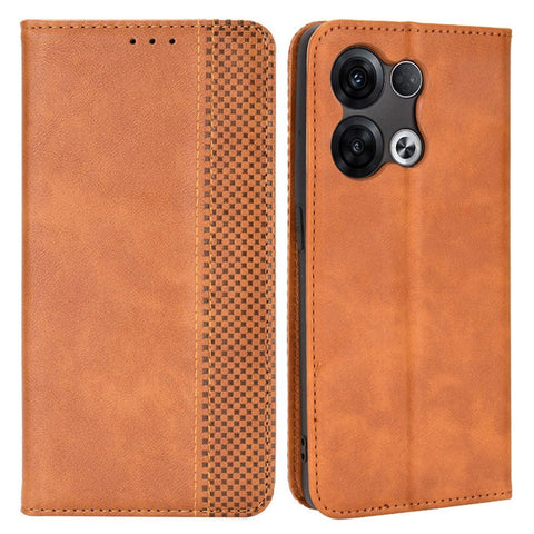For Oppo Reno8 Pro+ 5G / Reno8 Pro+ 5G (Global Version) Retro Texture PU Leather Stand Wallet Cover Magnetic Auto Closing Phone Case