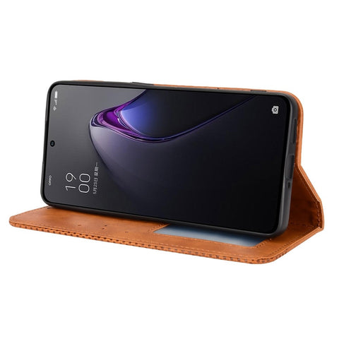 For Oppo Reno8 Pro+ 5G / Reno8 Pro+ 5G (Global Version) Retro Texture PU Leather Stand Wallet Cover Magnetic Auto Closing Phone Case