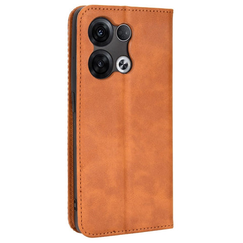 For Oppo Reno8 Pro+ 5G / Reno8 Pro+ 5G (Global Version) Retro Texture PU Leather Stand Wallet Cover Magnetic Auto Closing Phone Case