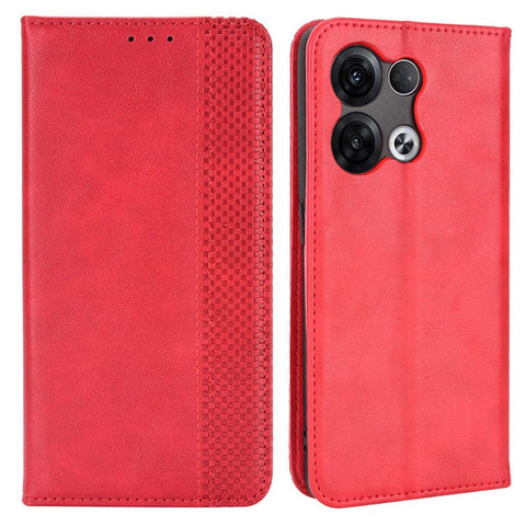 For Oppo Reno8 Pro+ 5G / Reno8 Pro+ 5G (Global Version) Retro Texture PU Leather Stand Wallet Cover Magnetic Auto Closing Phone Case