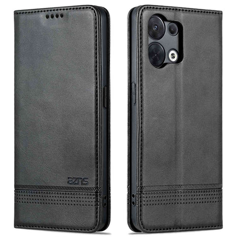 AZNS for Oppo Reno8 5G (Global Version) / Oppo Reno8 5G Anti-fall PU Leather Folio Phone Case Wallet Magnetic Absorption Full Covering Phone Shell Viewing Stand
