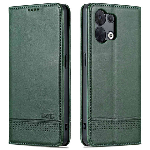 AZNS for Oppo Reno8 5G (Global Version) / Oppo Reno8 5G Anti-fall PU Leather Folio Phone Case Wallet Magnetic Absorption Full Covering Phone Shell Viewing Stand