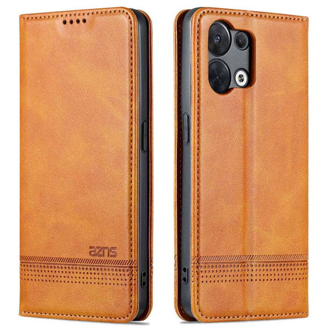 AZNS for Oppo Reno8 5G (Global Version) / Oppo Reno8 5G Anti-fall PU Leather Folio Phone Case Wallet Magnetic Absorption Full Covering Phone Shell Viewing Stand