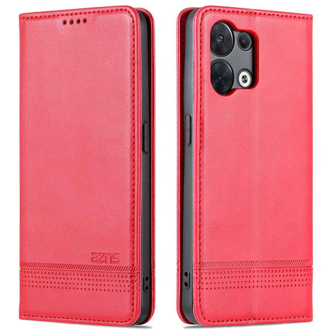 AZNS for Oppo Reno8 5G (Global Version) / Oppo Reno8 5G Anti-fall PU Leather Folio Phone Case Wallet Magnetic Absorption Full Covering Phone Shell Viewing Stand