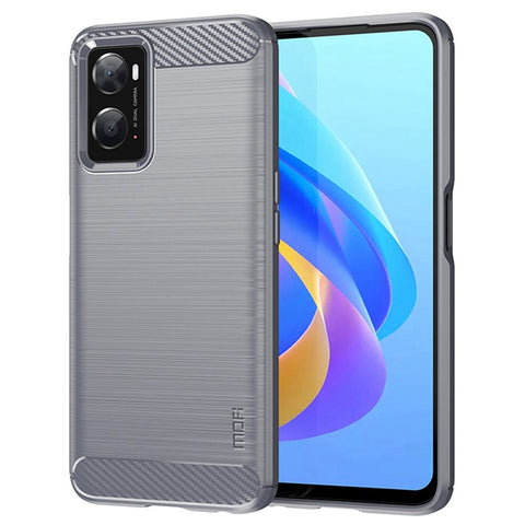 MOFI for Oppo A57 4G / A57s 4G / A57 (2022) 5G / A77 5G / K10 5G / Realme V23 4G / Narzo 50 5G / Q5i Ultra-slim Carbon Fiber Texture Soft TPU Back Cover Brushed Surface Anti-oil Phone Case