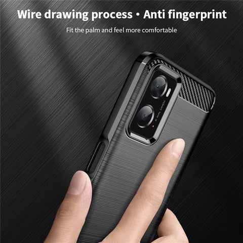 MOFI for Oppo A57 4G / A57s 4G / A57 (2022) 5G / A77 5G / K10 5G / Realme V23 4G / Narzo 50 5G / Q5i Ultra-slim Carbon Fiber Texture Soft TPU Back Cover Brushed Surface Anti-oil Phone Case