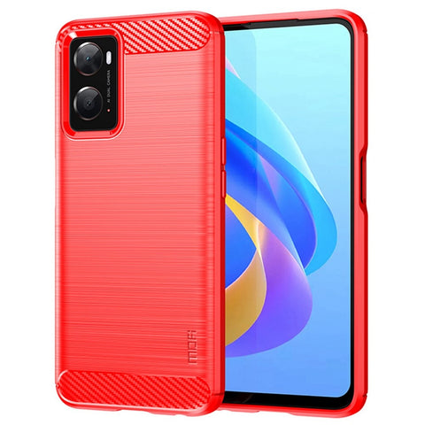 MOFI for Oppo A57 4G / A57s 4G / A57 (2022) 5G / A77 5G / K10 5G / Realme V23 4G / Narzo 50 5G / Q5i Ultra-slim Carbon Fiber Texture Soft TPU Back Cover Brushed Surface Anti-oil Phone Case