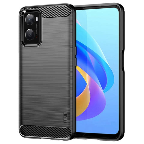 MOFI for Oppo A57 4G / A57s 4G / A57 (2022) 5G / A77 5G / K10 5G / Realme V23 4G / Narzo 50 5G / Q5i Ultra-slim Carbon Fiber Texture Soft TPU Back Cover Brushed Surface Anti-oil Phone Case