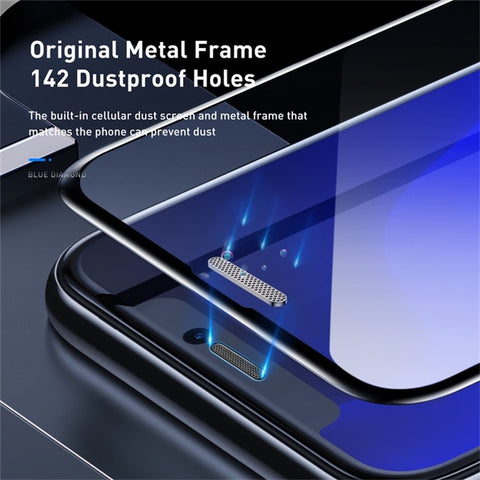 BASEUS for iPhone 11 Pro Max 6.5 inch (2019) / XS Max 0.3mm Anti-blue-ray Full-screen Curved Tempered Glass Screen Shields [2Pcs/Pack]