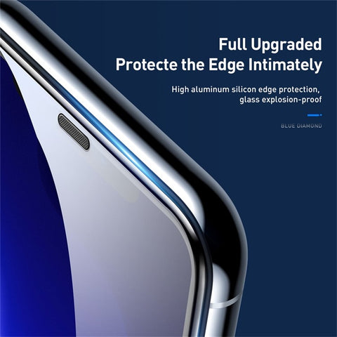 BASEUS for iPhone 11 Pro Max 6.5 inch (2019) / XS Max 0.3mm Anti-blue-ray Full-screen Curved Tempered Glass Screen Shields [2Pcs/Pack]