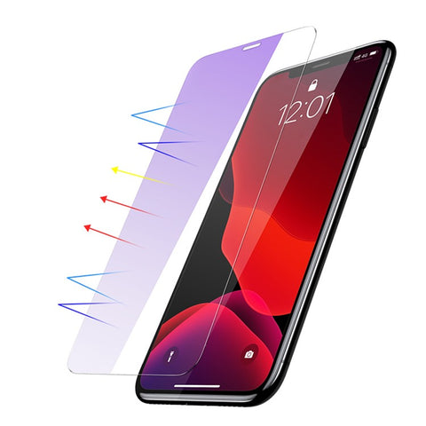 BASEUS 2 PCS 0.15mm Secondary Hardening Full-glass Anti-bluelight Tempered Glass Film+Installation Tool for iPhone 11 Pro 5.8 inch (2019) /XS/X