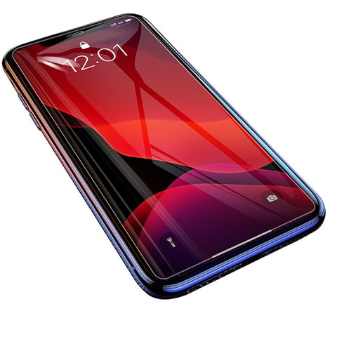BASEUS 2 PCS 0.15mm Secondary Hardening Full-glass Anti-bluelight Tempered Glass Film+Installation Tool for iPhone 11 Pro 5.8 inch (2019) /XS/X