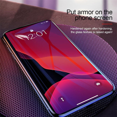 BASEUS 2 PCS 0.15mm Secondary Hardening Full-glass Anti-bluelight Tempered Glass Film+Installation Tool for iPhone 11 6.1 inch (2019) / XR 6.1" (2018)