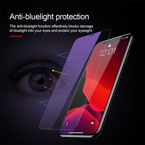 BASEUS 2 PCS 0.15mm Secondary Hardening Full-glass Anti-bluelight Tempered Glass Film+Installation Tool for iPhone 11 6.1 inch (2019) / XR 6.1" (2018)
