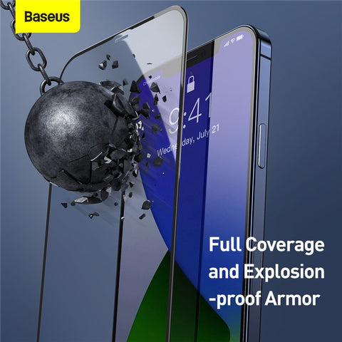 BASEUS 2PCS/Set 0.3mm Curved Full Coverage Tempered Glass Screen Protector Film for iPhone 12 mini