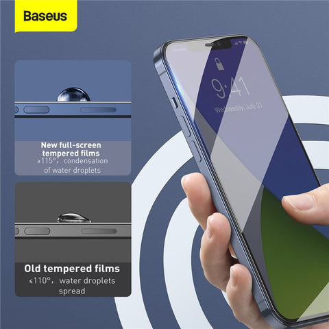 BASEUS 2PCS/Set 0.3mm Curved Full Coverage Tempered Glass Screen Protector Film for iPhone 12 mini