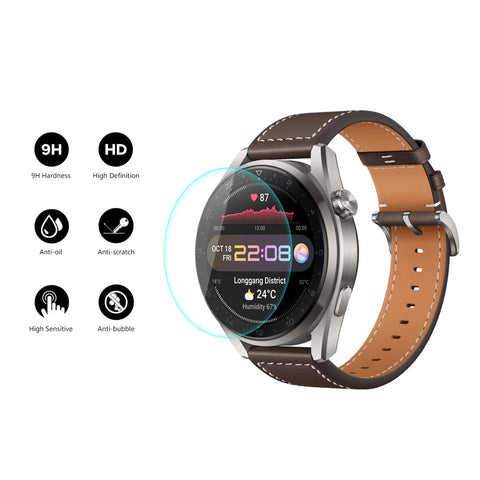 ENKAY HAT PRINCE 5Pcs / Pack 0.2mm 9H Hardness 2.15D Arc Edge Ultra Clear Tempered Glass Screen Film for Huawei Watch 3 Pro 48mm