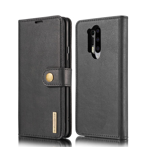 DG.MING Phone Cover Detachable 2-in-1 Split Leather Wallet Shell + PC Back Case for OnePlus 8 Pro