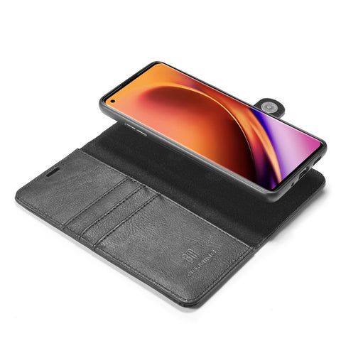 DG.MING Phone Cover Detachable 2-in-1 Split Leather Wallet Shell + PC Back Case for OnePlus 8 Pro
