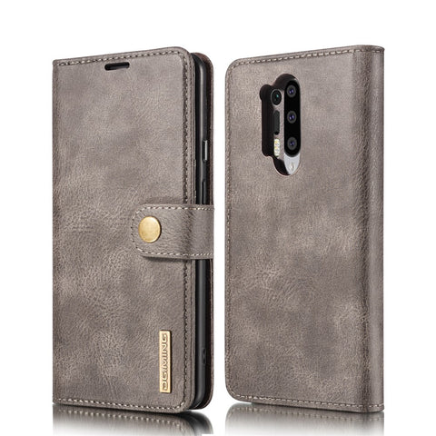DG.MING Phone Cover Detachable 2-in-1 Split Leather Wallet Shell + PC Back Case for OnePlus 8 Pro