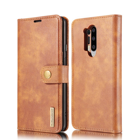 DG.MING Phone Cover Detachable 2-in-1 Split Leather Wallet Shell + PC Back Case for OnePlus 8 Pro
