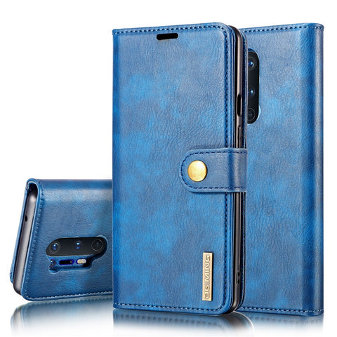 DG.MING Phone Cover Detachable 2-in-1 Split Leather Wallet Shell + PC Back Case for OnePlus 8 Pro