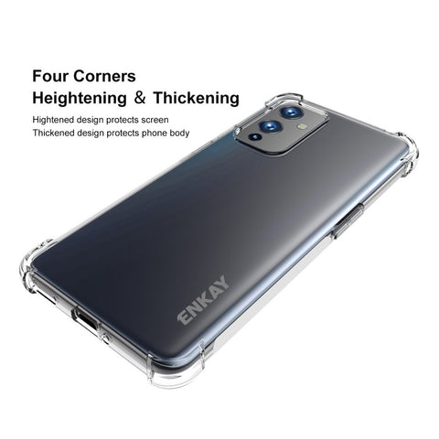HAT PRINCE ENKAY ENK-PC099 4 Corners Thickened Cushion Anti-slip Shockproof Clear TPU Cover Case for OnePlus 9 (EU / US Version) (IN / CN Version)