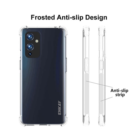 HAT PRINCE ENKAY ENK-PC099 4 Corners Thickened Cushion Anti-slip Shockproof Clear TPU Cover Case for OnePlus 9 (EU / US Version) (IN / CN Version)
